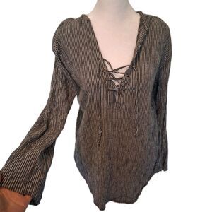 Rip Curl Hoodie Shirt Women's Sz S  Stripes Coastal Beach Sailor Boat Fisherman